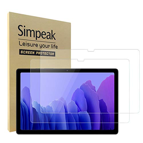 Simpeak 2-Stück für Panzerglas kompatibel für Samsung Galaxy Tab A7 10.4 2020, 9H Hartglas Tempered Glass Screen Protector Schutzfolie, Displayschutz [Kratzfest] [Bläschenfrei]