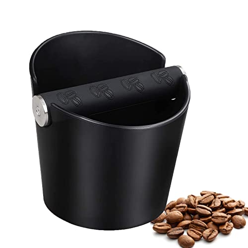 Abklopfbehälter für Siebträger, Espresso Abklopfbehälter Knock Box für Kaffeesatz mit Abnehmbarer Geräuschabsorbierender Schlagstange, Kaffeesatz Abschlagbehälter für dein Kaffee Zubehör