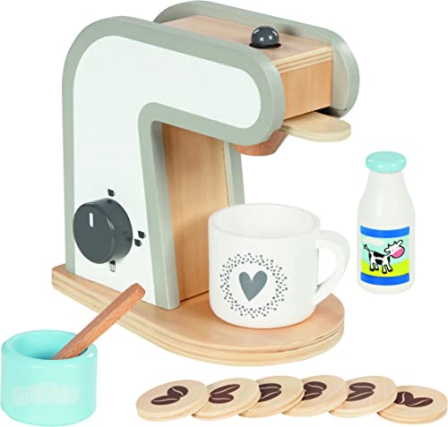 goki 51506 - Kaffeemaschine - Spielset - Zubehör für Kinderküche und Kaufladen, aus Holz