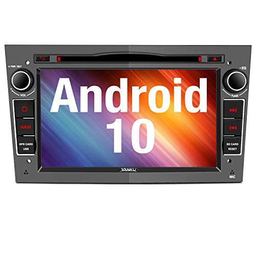 Vanku Android 10 Autoradio für Opel Radio mit Navi CD DVD Player Unterstützt Qualcomm Bluetooth 5.0 DAB+ WiFi 4G USB MicroSD 7 Zoll Bildschrim Grau