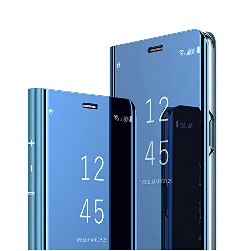 Clear View Standing Cover für das Samsung Galaxy S7, kompatibel mit Galaxy S7, Spiegel Handyhülle Schutzhülle Flip Cover Schutz Tasche mit Standfunktion 360 Grad hülle für Galaxy S7 (1)