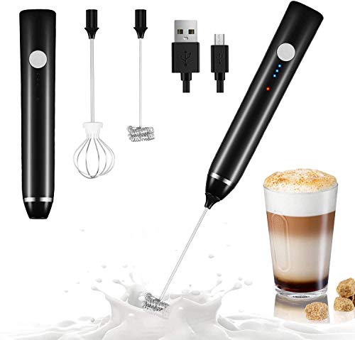 Elektrischer Milchaufschäumer, Dallfoll USB Wiederaufladbar Milchaufschäumer, 2 in 1 Milchschäumer Elektrisch für Kaffee/Latte/Cappuccino, Eier Schlagen