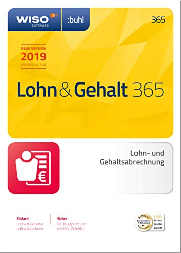 WISO Lohn & Gehalt 365 (aktuelle Version 2019) Die ideale Software für die Lohnbuchhaltung in Unternehmen | 2019 | PC | PC Aktivierungscode per Email