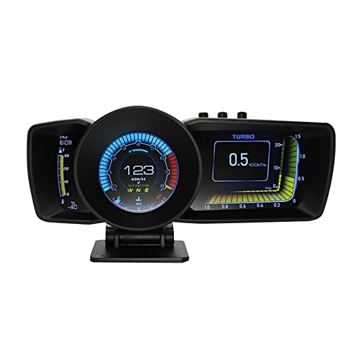 OBD Smart Gauge,Auto OBD2 + GPS HUD Armaturenbrett Display Head up Display Smart Messgerät Tachometer LCD-Instrument Mit Einstellbarer Halterung