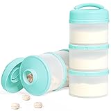 Termichy Milchpulver Portionierer Baby Stapelbar Milchpulver Aufbewahrungsbox 2 Stück (Minzgrün)