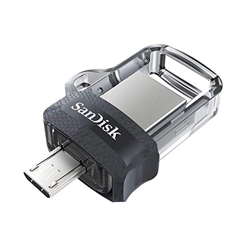 SanDisk Ultra Dual USB-Laufwerk m3.0 Smartphone Speicher 64 GB (Mobiler Speicher, USB m3.0, versenkbarer Doppelanschluss,130 MB/s Übertragungsraten, USB 3.0 Stick)