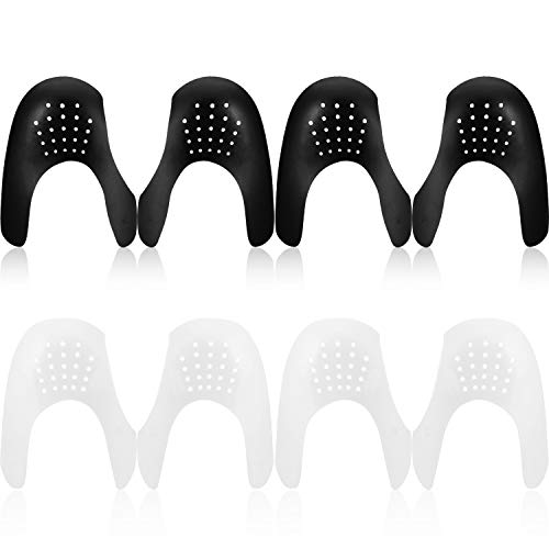 Mudder 4 Paare Schuhe Falten Protector Zehe Box Decreaser, Verhindern Sportschuhe Falten Einkerbung, Schwarz und Grau (Frauen Größe 5-8)