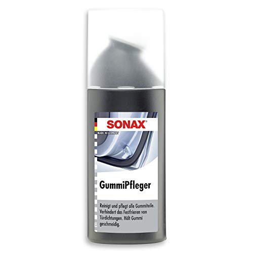 SONAX GummiPfleger mit Schwammapplikator (100 ml) reinigt, pflegt & hält alle Gummiteile elastisch, verhindert festfrieren & festkleben von Gummidichtungen | Art-Nr. 03401000