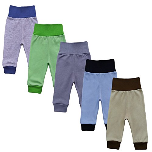 MEA BABY Unisex Baby Hose aus 100% Baumwolle im 5er Pack/ Pumphose. Babyhose für Jungen Baby Hose für Mädchen, Schlupfhose (86, Jungen)
