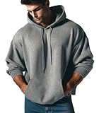 RMK Herren Basic Kapuzenpullover Sweatjacke Pullover Uni Hoodie mit Kapuze Sweatshirt P.06 (DE/NL/SE/PL, Alphanumerisch, 5XL, Regular, Regular, Grau)
