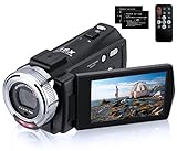ORDRO Videokamera Camcorder Full HD 1080P 30FPS 30MP IR Nachtsicht Vlogging Kamera für YouTube 3.0 Zoll LCD-Bildschirm 16X Zoom Camcorder Kamera Fernbedienung mit 2 Batterien