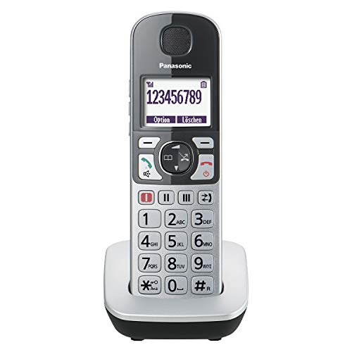 Panasonic KX-TGQ500GS Seniorentelefon (DECT IP-Telefon (schnurlos) mit großen Tasten, Notruftaste, Rentner Telefon für Hörgeräte) silber