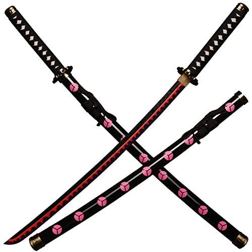 kljhld Bambus Anime Schwert Cosplay Schwert, Roronoa Zoro Katana Schwert Shusui Schwert Katana schwarz 103cm/40 Zoll