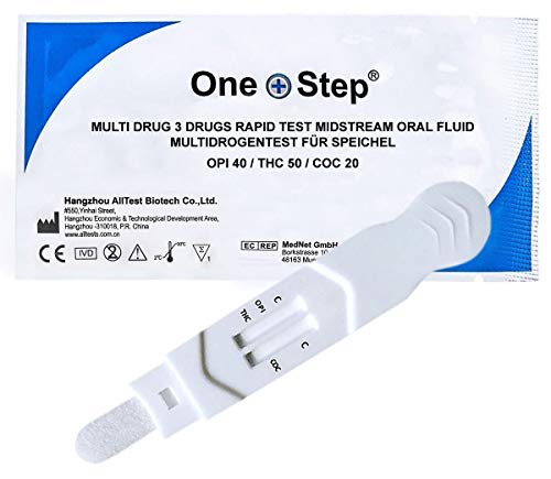 One+Step Multi Drogenschnelltest für Speichel I Drogentest THC Kokain Opiate I Drogenschnelltester I Speicheltest I 1 Stück