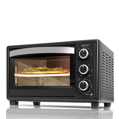 Cecotec Bake & Toast 4Pizza Konvektionsofen - Kapazität von 26 Litern, 1500 W, 6 Modi, Spezialstein zum Kochen von Pizza, Temperatur bis zu 230ºC und Zeit bis zu 60 Minuten, Schwarz (Schwarz, 570)