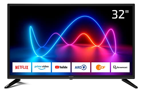 DYON Movie Smart 32 XT 80 cm (32 Zoll) Fernseher (HD Smart TV, HD Triple Tuner (DVB-C/-S2/-T2), Prime Video, Netflix & HbbTV)