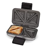 Cloer 6259 Sandwichmaker, 900 W für 2 diagonal geteilte Toasts, American Toasts, XXL Füllungen