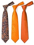 HISDERN Set mit 3-teiliger Krawatte und Einstecktuch, klassisches Seidenkrawatten-Set für Herren