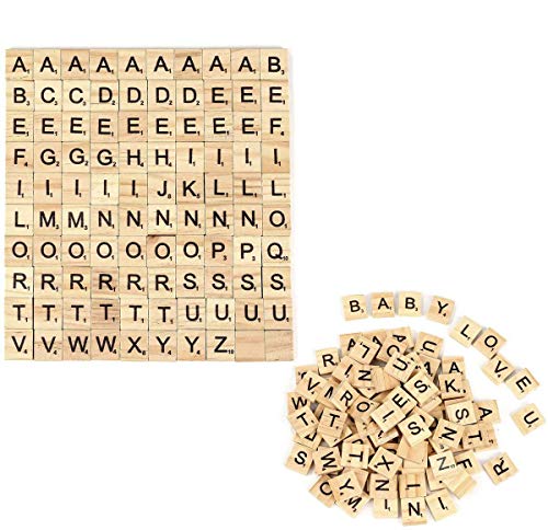 200 Stück Holz Alphabet Buchstaben Buchstabene Crafts für das Kunsthandwerk,Vorschulerziehung für Kinder Buchstaben zum Spielen