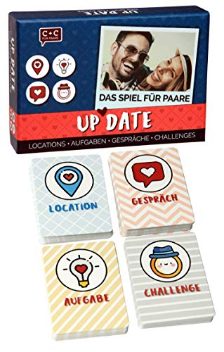 Up Date - Besondere Date-Ideen für Paare. Außergewöhnlichen Locations, Gesprächsthemen, Aufgaben und Challenges für unvergessliche Momente zu zweit. Spiel mit über 100 liebevoll designten Karten.