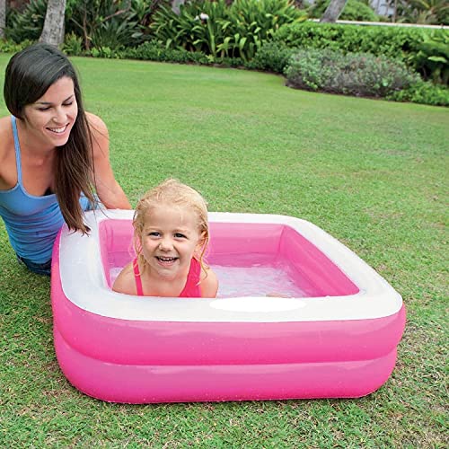 Aufblasbarer Kinderpool eckig | Mini Planschbecken mit aufblasbarem Boden | Pool für Kinder und Baby | Babypool für Balkon Terrasse Garten