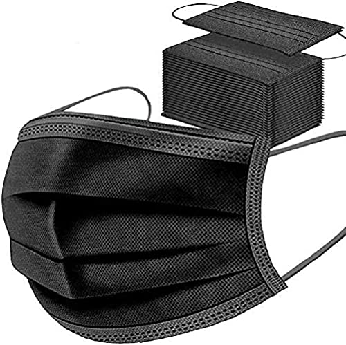SYMTEX 100 Stück Schwarze Medizinisch Chirurgische Masken Type IIR Norm EN 14683 zertifizierte CE Mundschutzmasken OP Maske 3-lagig Mundschutz Gesichtsmaske Einwegmaske mund und nasenschutz