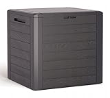 rg-vertrieb Gartenbox Auflagenbox 140L Truhe Box Gartentruhe Holz-Optik Woode Kissenbox Gartenkasten (Umbra)