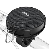 Inwa Bluetooth Fahrrad Lautsprecher Tragbarer, 5w8H IPX7 Ausgestattet Fahrradständer, Karabinerhaken, Eingebautes Mikrofon, TF-Kartenmodus(Schwarz)