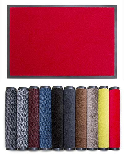 Carpet Diem Rio C Schmutzfangmatte - 5 Größen - 10 Farben Fußmatte mit äußerst starker Schmutz und Feuchtigkeitsaufnahme - Sauberlaufmatte in rot 90 x 150 cm