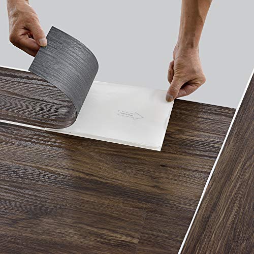 neu.holz Bodenbelag Selbstklebend ca. 1 m² 'Smoked Oak' Vinyl Laminat 7 rutschfeste Dekor-Dielen für Fußbodenheizung
