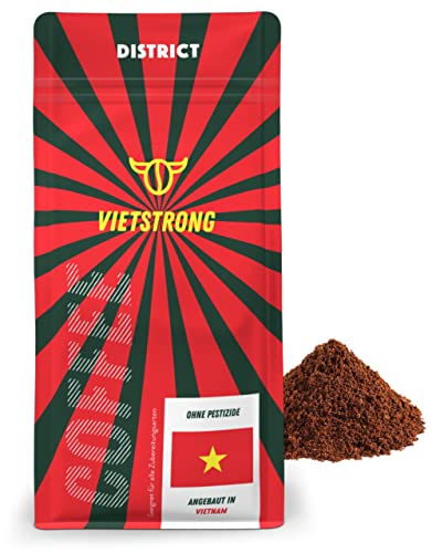 🇻🇳 VIETSTRONG® Vietnamesischer Kaffee [gemahlen] — 100% Supreme Vietnam Robusta | perfekt für vietnamesischer Kaffeefilter und Kondensmilch | für Phin Filter, French Press, Aeropress - 250g
