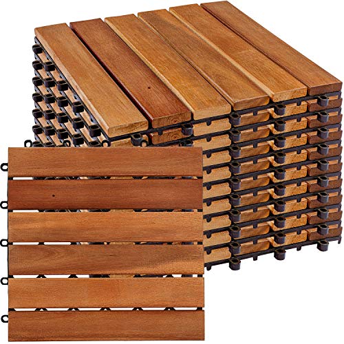 STILISTA® Holzfliesen, FSC®-zertifiziertes Akazienholz, 30 x 30 cm, 1 m² 2 m² 3 m² oder 5 m² - Auswahl 1 m² (11er Set)