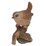 Vivid Arts WBC-WREN-F Britische Vögel Zaunkönig auf Baumstumpf, Haus oder Garten Ornament