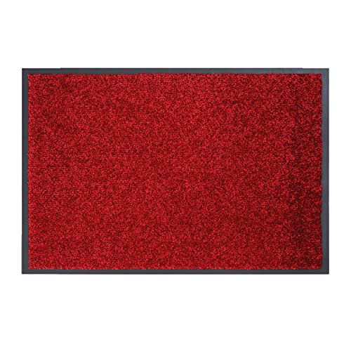 ASTRA strapazierfähige Schmutzfangmatte Perle – rutschfeste Türmatte – Fußmatten für den Innenbereich – Eingangsmatten – Vorleger (rot, 40x60cm)