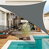 2x2x2m Wasserdichter Sonnenschutz Dreieck Sonnenschirm Außenüberdachung Garten Patio Pool Shades Segel Markise Camping Schatten (Grau)