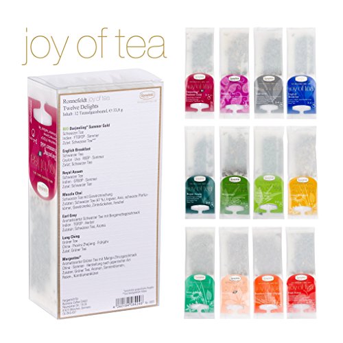 Ronnefeldt Joy of Tea Box, Tee Probierset / Tee Geschenk 'Twelve Delights' mit 12 Aufgussbeuteln zum Kennenlernen, 33,8 g