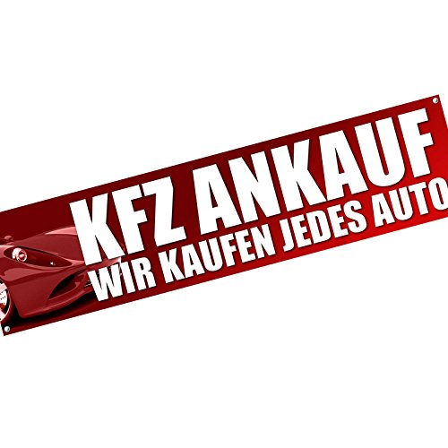 PKW KFZ Ankauf wir Zahlen bar Spannbanner Banner Werbebanner 2 x 0,5 Meter Plakat