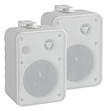 McGrey One Control WH MKIII Lautsprecher Paar - Kompakt-Boxen für Installation, Studio oder HiFi-Anwendung - 10 Watt RMS - 4' Woofer, 0,5' Hochtöner - Inkl. Montagebügel zur Wandbefestigung - Weiß