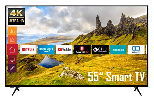 Telefunken XU55K521 55 Zoll Fernseher (Smart TV inkl. Prime Video/Netflix/YouTube, 4K UHD, HDR, HD+) [Modelljahr 2021]