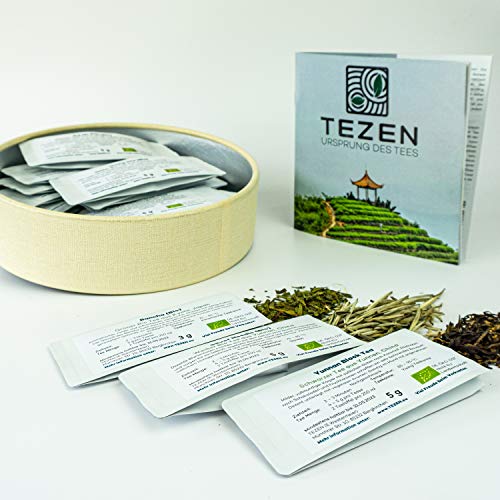 Tee Probierset mit 20 hochwertigen Tees und ausführlichem Handbuch | Ideal als Tee Geschenk in schöner Geschenkdose