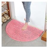 Fußmatte 40x60cm Weiche Teppich Slip-resistente Badezimmer Teppichboden Türmatte Schmutz Barrier Halbkreis Boden Tür Kissen Matte Teppich (Color : Pink, Specification : 400MMx600MM)