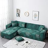 Elastischer Sofabezug moderner Wohnzimmersofabezug, L-förmiges Ecksofa müssen 2 Stück kaufen, Blattmuster A3 1 Sitzer