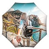 AIVYNA Design Personalisiert Foto Regenschirm,Taschenschirme mit UV-Schutz Regenschirme Sturmfest bis 140 km/h Auf-Zu-Automatik für Paare,Familie,Unisex
