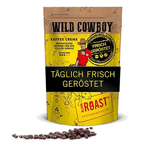 BLANK ROAST Wild Cowboy - Frisch geröstete Kaffeebohnen, Crema, 1000g ganze Bohne