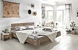 Woodkings® Holzbett Bett 180x200 Hampden Akazie Rustic Doppelbett Schlafzimmer Massivholz Design Holz Schwebebett Massive Naturmöbel Echtholzmöbel günstig