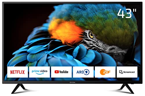 DYON D800169 Smart 43 XT 108 cm (43 Zoll) Fernseher (Full-HD Smart TV, HD Triple Tuner (DVB-C/-S2/-T2), Prime Video, Netflix, YouTube & HbbTV, WLAN, Hotel Modus), Schwarz