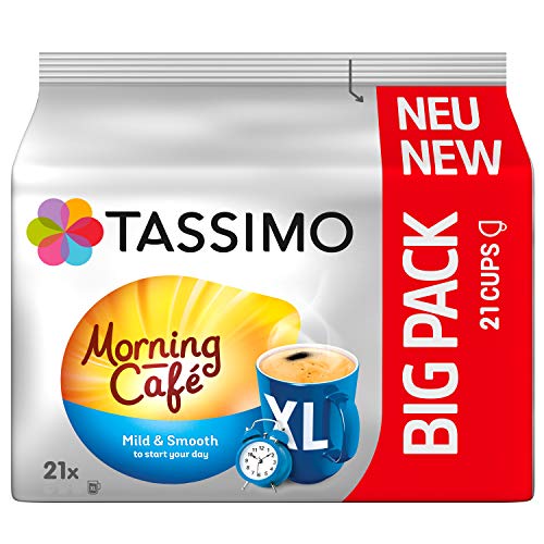 Tassimo Kapseln Morning Café XL Mild & Smooth, 105 Kaffeekapseln, 5er Pack, 5 x 21 Getränke