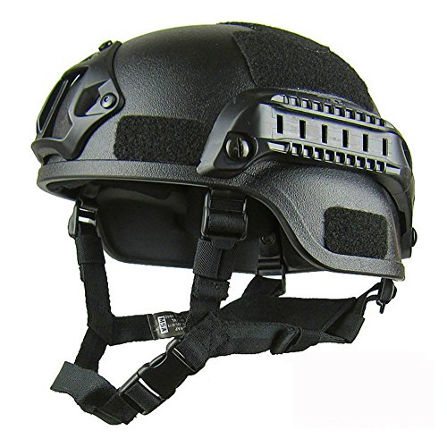ROKFSCL Taktischer Helm, leicht, Militär-Stil, schneller Helm, SWAT-Kampf für Outdoor, Airsoft, Paintball, CS-Spiele, CQB, Schießen, Sicherheitskopfbedeckung (schwarz)