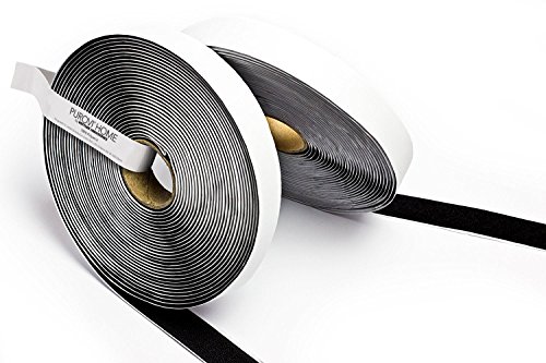 Purovi Klettband selbstklebend, schwarz, Flausch & Haken, 5m lang - 20mm breit