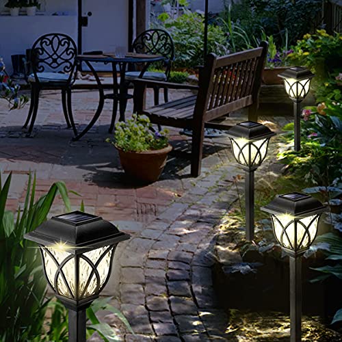 LED Solarleuchten Garten, 6 Stück Warmweiß Solarlampen für außen Garten, IP65 Wasserdicht Görvitor Dekorative Solar Gartenleuchten für Rasen Gehweg Landschaft Balkon Weihnachten